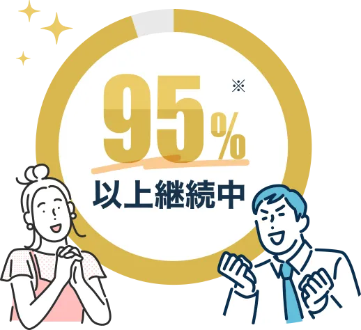 95%以上継続中