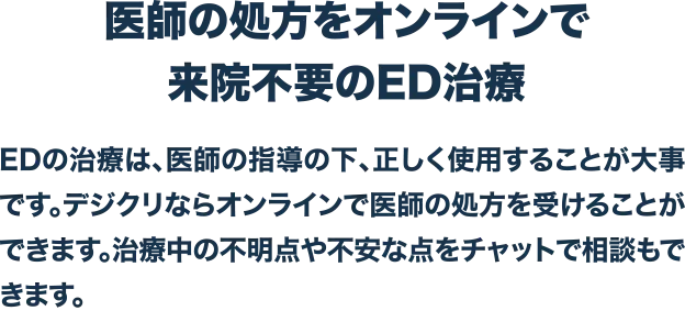 医師の処方をオンラインで 来院不要のED治療