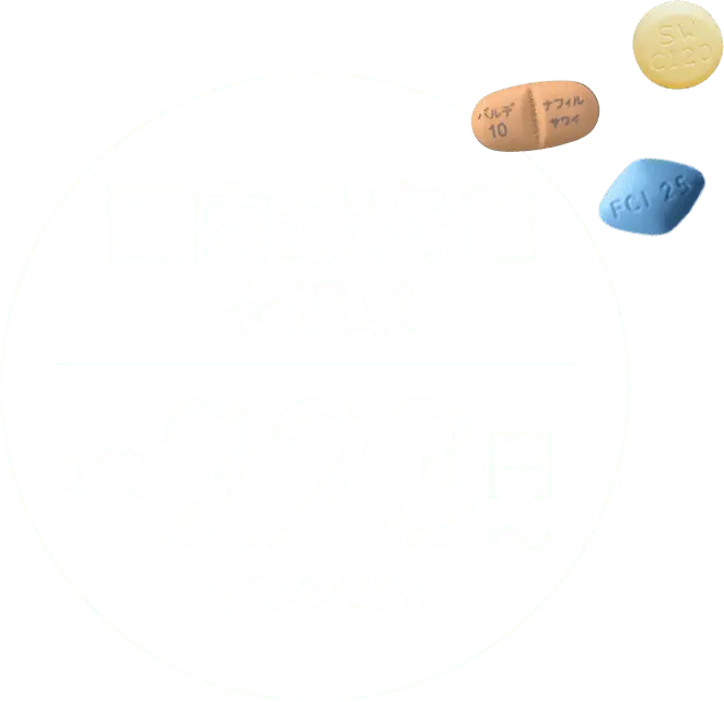 国内最安値を追求 1錠223円〜 (税込245円)