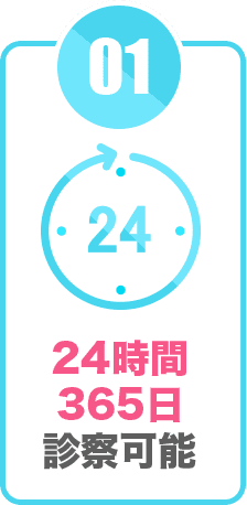 24時間365日診察可能