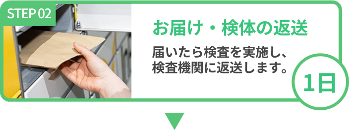 お届け・検体の返送 約1日