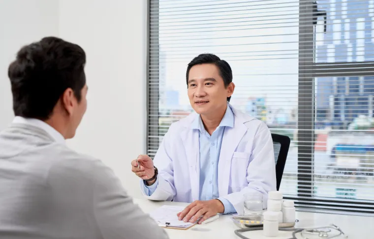 A patient consulting a doctor about sleeping pills.